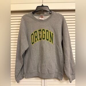 Red Oak Gray Crewneck Green & Yellow Oregon Sweatshirt Men’s Sz Small Go Ducks